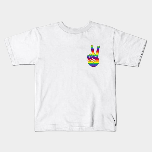 Rainbow Peace Sign - LGBTQ+ Kids T-Shirt by tziggles